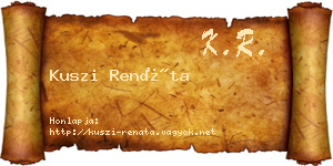 Kuszi Renáta névjegykártya